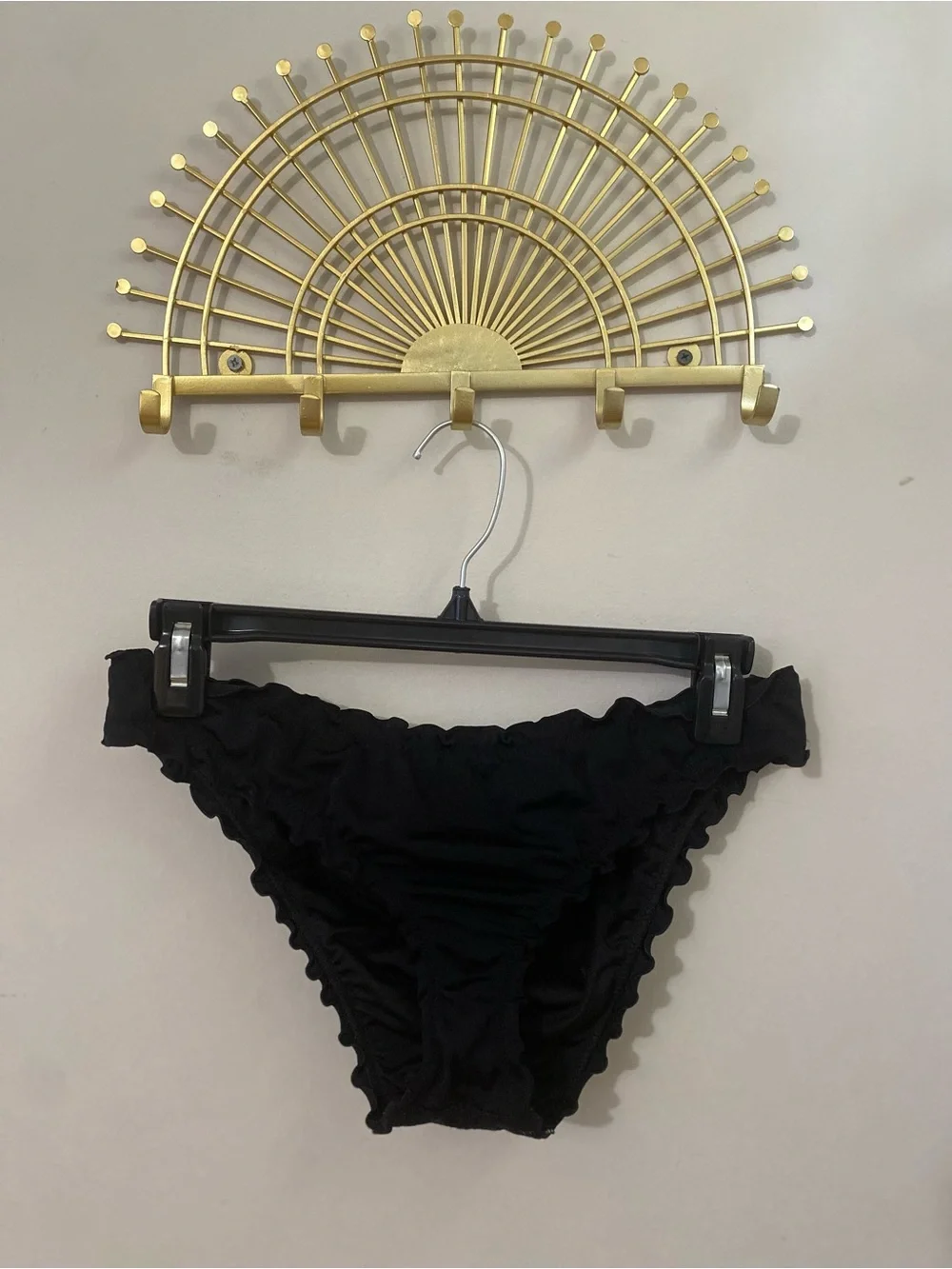 Shade & Shore Black Ruffle Swim Bottoms